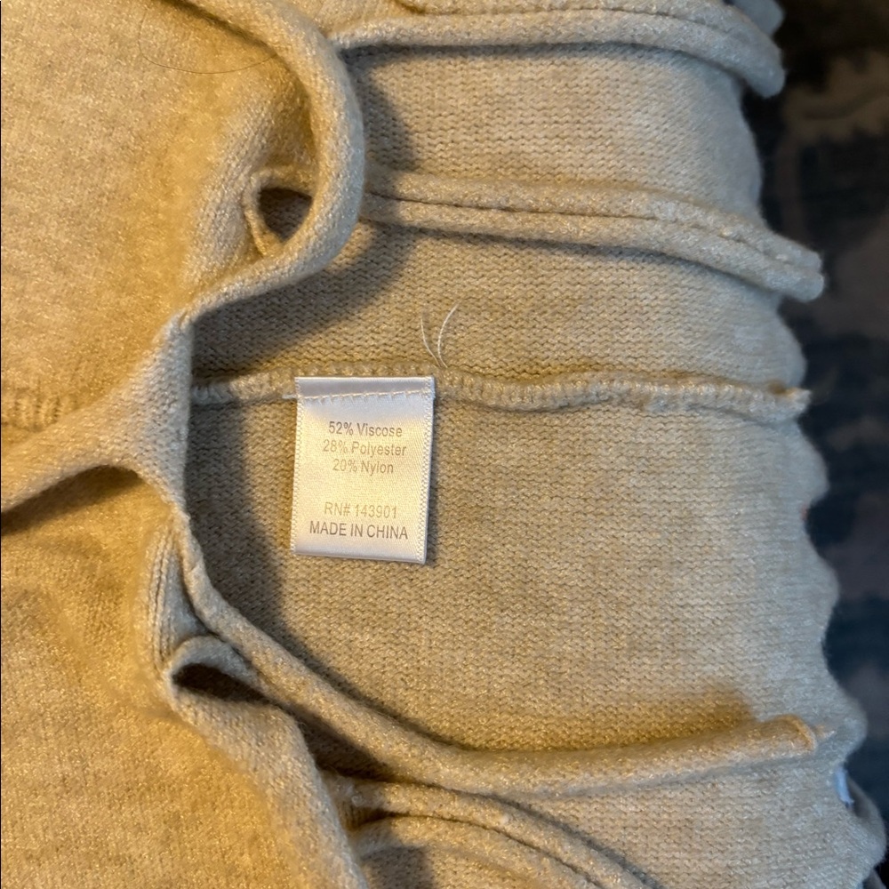 Tunic length light tan, light weight sweater